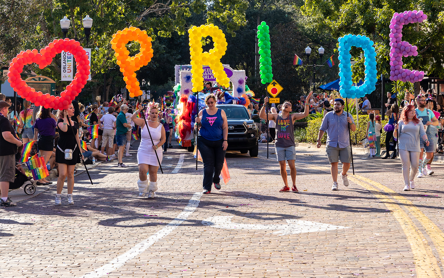 Orlando Pride Parade with Balloons