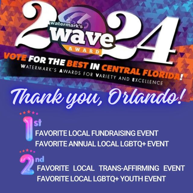 Congrats & Kudos to all the WAVE Awards winners! ⁠⁠🎉❤️🌈 We owe you the biggest THANK YOU, Orlando, for voting us. 🙌✨ Your votes, support, and enthusiasm have brought us closer to creating a beautifully inclusive event for everyone in the LGBTQIA+ community. We can't wait to dance, shine, and celebrate with you all at Pride Prom. 🎉❤️ Stay tuned for more updates, surprises, and all things fabulous! 📣✨ 🌈💖🥳✨ ⁠⁠🎉🌈 #PrideProm2024 #GratefulForYourSupport #WAVEAwards #Orlando #SpreadTheLove
