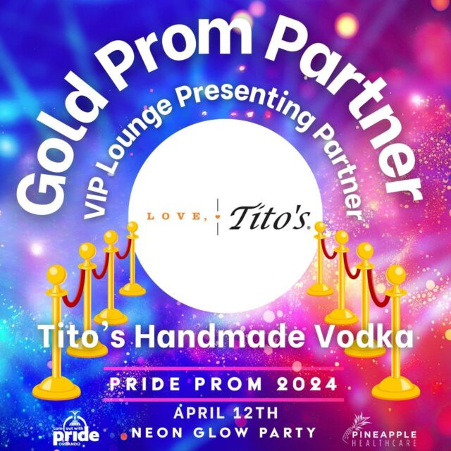 🌈 Join us at the most fabulous event of the year: Pride Prom 2024! ✨ We are thrilled to extend our deepest gratitude to our Gold Level and VIP Lounge Presenting Parter, Tito's Handmade Vodka for their amazing support and dedication to making this prom unforgettable. 🎉 ⁠⁠Don't miss out on the chance to be a Prom VIP. Presented by Tito's Vodka, the VIP Lounge experience will have Tito's speciality drinks, 2 complimentary drink tickets, 2 exclusive bars, light bites, meet & greet and loads of glitter!✨ Get your tickets now and let's dance the night away in style! 🥂⁠⁠Buy tickets in Bio link ⁠⁠#PrideProm2024 #ExclusiveVIP #ThankYouSponsor ⁠#craftcocktails #thirsty