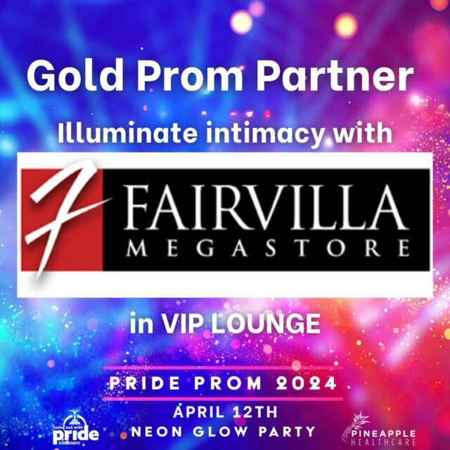 🌟✨ Huge shoutout to our amazing Gold Level Pride Prom Partner, Fairvilla Mega Store, for their support in making Pride Prom so special! 🎉 Don't miss the exclusive experience - illuminate intimacy with Fairvilla ONLY in the VIP Lounge! 🥂💥😉⁠⁠Get your VIP tickets now and join us for a night of love, diversity, and unforgettable memories! 💃🏽🕺🏻🪩⁠⁠⁠#lgbtq #transisbeautiful #queer #orlando #COWP #orlandopride #2024prideprom #thingstodo #treatyoself #romance #supportlocal #treatyourself