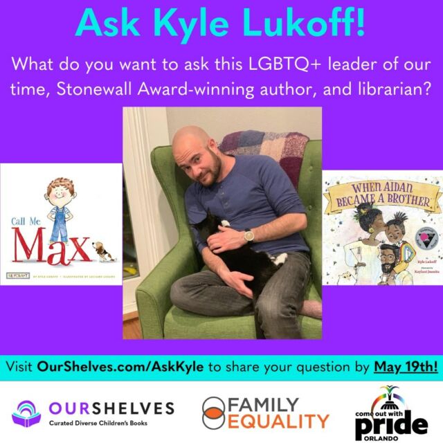 Submit your questions by May 19th by following the link in our bio! Kyle will respond by video answering many of our questions! We can't wait to share this video with you!⁠
⁠
“Aidan's trans identity isn't the point of the story, but the text also wouldn't work if he were cis. And those are my favorite kinds of trans books, ones in which the character's identity is intertwined with and inextricable from the narrative, but also not the main purpose of the story. That's how I experience my life; my trans history is deeply woven into my life but is also just one part of my day-to-day reality, and that was the kind of experience I wanted to show.” -Kyle Lukoff⁠
⁠
Kyle Lukoff is a (two-time!) Stonewall Award-winning author (including authoring OurShelves favorites WHEN AIDAN BECAME A BROTHER and CALL ME MAX), a previous children's librarian, and one of the greatest LGBTQ+ heroes of our time. During this time of unprecedented book bans -- and always, Kyle advocates for the belief that all kids belong on OurShelves, and all kids belong, full stop.⁠
⁠
Thank you to our fabulous partners:⁠
⁠
Family Equality -- @familyequality⁠
Come Out With Pride Orlando -- @comeoutwithpride⁠
Florida Freedom to Read Project -- @flfreedomread⁠
Get Ready, Stay Ready⁠
Huntington Family Pride -- @huntingtonfamilypride⁠
Mombian -- @mombian⁠
North Haven Pride -- @northhavenpride⁠
OutMaine -- @out_maine⁠
The Queer Family Podcast @thequeerfamilypodcast⁠
Queering the Family -- @queeringthefamilypdx⁠
Rainbow Book Bus -- @rainbowbookbus⁠
Rainbow Families (Washington DC) -- @rainbow.families⁠
⁠
OurShelves is an expert-curated diverse kids' book box service and advocacy effort. Visit OurShelves.com to learn more!⁠
⁠
#ourshelves #spreadlove #spreadawareness #weneeddiversebooks #diversebooks #kidlit #diversekidlit #picturebooks #bookclubsubscriptionbox #subscriptionbox #childrensbooks #youngreaders #WNDB #boardbooks #smallbusiness #shopsmall #lgbtqbusiness #lgbtqbookstore #picturebook #bookrecommendation #curatelove #curationteam #diversity