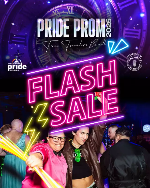 💘✨ Need a Valentine’s Day present? Treat yourself—or your bestie! 🎁💖⁠⁠🌈✨🎉 Orlando… it’s time to travel through time in style! 🎉✨🌈⁠⁠🕰️💫 2026 Pride Prom: Time Traveler’s Ball⁠📅 Friday, April 17, 2026⁠📍 Orlando Science Center⁠⁠🎟️💥 FLASH SALE ALERT: Tickets are on sale NOW for Valentine’s Day only! Hurry—this magical offer ends Sunday! ⏳⚡⁠⁠👉🏾 Get you DISCOUNTED TICKETS! --> Link in the bio⁠⁠Step into a world of glamour, glitter, and live performances 🎶🕺⁠Travel through the ages in your favorite era 🏰👑🎩, or invent your own time-bending look 🚀🪐💫 This is your night to shine, dance, and celebrate queer joy like never before! 🌟🌈💖⁠⁠💛 Come Out With Pride is an independent, volunteer-led nonprofit, powered by our amazing LGBTQIA+ community 🌈💪🏽. Every ticket you grab supports visibility, love, and connection across Central Florida! 💌✨⁠⁠🎉 Don’t wait! Snag your tickets, grab your friends, and join us for the most dazzling, time-bending Pride Prom ever! 🌟🪐🎟️💖✨⁠⁠#PrideProm2026 #TimeTravelersBall #OrlandoPride #COWP #QueerJoy #LGBTQIA #FlashSale #DanceThroughTime #CelebrateCommunity #ValentinesDayGift #GlitterAndGlow #PartyThroughTime⁠