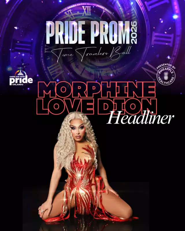 🚨✨ HEADLINER ANNOUNCEMENT ✨🚨⁠⁠Get ready, Orlando… because Pride Prom, presented by Pineapple Healthcare, just got EVEN MORE FABULOUS. 💋🌈⁠⁠We are beyond thrilled to announce that our 2026 Pride Prom Headliner is none other than the glamorous, hilarious, and absolutely unforgettable Morphine Love Dion! 👑✨⁠⁠Straight from the main stage of RuPaul’s Drag Race, Morphine has taken the drag world by storm with her iconic Miami attitude, razor-sharp wit, and one of the most flawless mugs in the game. Known for serving face, body, and nonstop entertainment, she’s become a fan favorite for her humor, authenticity, and undeniable star power.⁠⁠And now… she’s bringing ALL that energy to Pride Prom. 🔥⁠⁠💫 Expect high glamour⁠💫 Big performances⁠💫 Unforgettable moments on the dance floor⁠⁠This year’s theme, Time Traveler’s Ball, is all about dancing through the decades and celebrating queer joy across time — and Morphine Love Dion is about to take us on a journey you do NOT want to miss. ⏳💃⁠⁠🎟 Early Bird Tickets are on sale NOW⁠Grab yours before they disappear and start planning your era!⁠👉🏾 https://www.eventeny.com/events/2026-pride-prom-at-the-orlando-science-center-27517⁠⁠Because this isn’t just prom…⁠It’s PRIDE Prom. And baby, we’re doing it BIG. 🌈✨⁠⁠#PrideProm #HeadlinerAnnouncement #MorphineLoveDion #TimeTravelersBall #QueerJoy #OrlandoPride