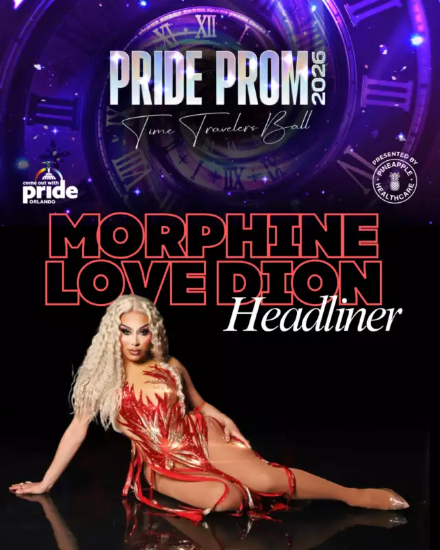 🌈✨ ORLANDO… IT’S HAPPENING! ✨🌈⁠⁠Pride Prom, presented by Pineapple Healthcare, is about to blow the roof off — and we’re so excited to announce our 2026 Headliner: Morphine Love Dion! 👑💄⁠⁠From the main stage of RuPaul’s Drag Race straight to Pride Prom, Morphine is bringing her unforgettable energy, Miami attitude, and flawless performance skills to our Time Traveler’s Ball. Get ready for laughs, glamour, and a show you’ll be talking about all year! 🔥⁠⁠💫 What to expect:⁠⁠Jaw-dropping performances⁠⁠Unstoppable drag charisma⁠⁠Memories that will last a lifetime⁠⁠⏳ Time Traveler’s Ball is your chance to dance through the decades, celebrate queer joy, and serve your era on the dance floor!⁠⁠🎟 Early Bird Tickets are flying — grab yours before they’re gone!⁠👉🏾 https://www.eventeny.com/events/2026-pride-prom-at-the-orlando-science-center-27517⁠⁠This is more than a prom… it’s a night of authentic celebration, epic fun, and queer magic. Don’t miss it! ✨💃⁠⁠#PrideProm #MorphineLoveDion #TimeTravelersBall #QueerJoy #OrlandoPride #DragRoyalty