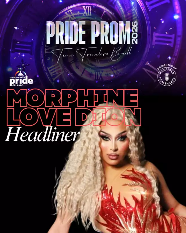 👑✨ The QUEEN is coming to Pride Prom!⁠Morphine Love Dion, straight from RuPaul’s Drag Race, is headlining our 2026 Time Traveler’s Ball and she’s bringing glam, laughs, and unforgettable performances! 💄🔥⁠⁠🎟 Early Bird Tickets won’t last — grab yours NOW and dance through the decades with the ultimate drag superstar! 🌈💃⁠⁠👉🏾 Link in the Bio⁠⁠#PrideProm #MorphineLoveDion #TimeTravelersBall #QueerJoy #OrlandoPride #PineappleHealthcare