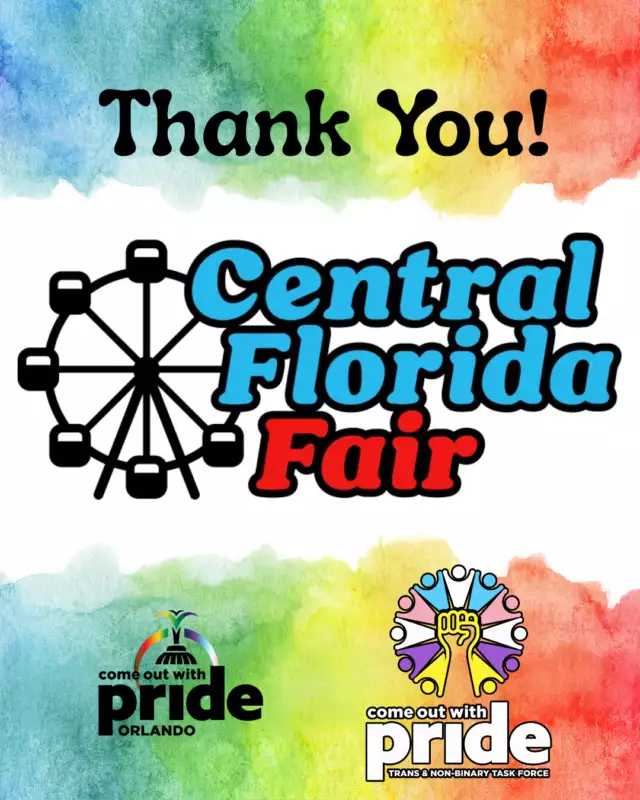 A HUGE shoutout to the Central Florida Fairgrounds for always rolling out the rainbow carpet for us! 🌈💖 ⁠⁠🫶🏾Your incredible hospitality and support make it possible for us to bring our community together for unforgettable events like:⁠⁠🎉 Trans Day of Visibility - 4.4.2026 🏳️‍⚧️⁠🎶 Love & Liberation: Pride Juneteenth Celebration - 6.20.2026 🫶🏿⁠🕯️ Trans Day of Remembrance - 11.2026 🏳️‍⚧️⁠👨‍👩‍👧‍👦 Trans Family Picnic - 09.2026 🏳️‍⚧️⁠…and so many more magical moments! 🥳⁠⁠From laughter to love to liberation, you help us create spaces where queer joy and trans visibility shine brighter than ever. THANK YOU for being the amazing partner that you are—we couldn’t do it without you! ✊🏾🌈⁠⁠#ComeOutWithPride #CentralFloridaFairgrounds #TransPride #PrideJuneteenth #QueerJoy #CommunityMagic #TransJoy #COWP #OrlandoPride⁠