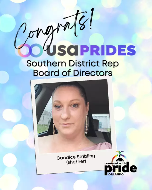 Big congratulations to our very own Candice Stribling! 🎉🌈⁠⁠We are beyond proud to celebrate Candice, Come Out With Pride Board Member, on being voted onto the U.S. Association of Prides Board of Directors as the Southern District Representative! 🙌🏾✨⁠⁠This is such an incredible honor and a powerful reflection of Candice’s leadership, passion, and commitment to uplifting LGBTQIA+ communities — not just here at home, but across the entire region. We’re so excited to see her bring her voice, vision, and heart to this national role.⁠⁠Please join us in celebrating this huge milestone and giving Candice all the love! 💐⁠⁠💖 Your COWP family is cheering you on every step of the way! 🌟🏳️‍🌈⁠