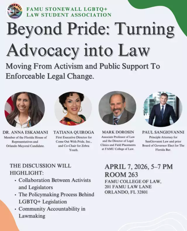 Thank you to Florida A&M University’s Stonewall LGBTQIA+ Student Law Association for the invitation to participate in Beyond Pride: Turning Advocacy into Law! 🌈⚖️✨⁠⁠We’re especially grateful for the opportunity to have our Executive Director, Tatiana Quiroga, join this incredible panel exploring how LGBTQIA+ advocacy becomes real, lasting legal change — and how collaboration between activists, attorneys, scholars, and lawmakers moves our community forward.⁠⁠It is an honor to speak with future legal leaders and contribute to such an important conversation about accountability, policy, and protecting LGBTQIA+ communities. 💬🏳️‍⚧️💖⁠⁠Thank you for creating space for meaningful dialogue and empowering the next generation of advocates. 🙌🏽⁠
