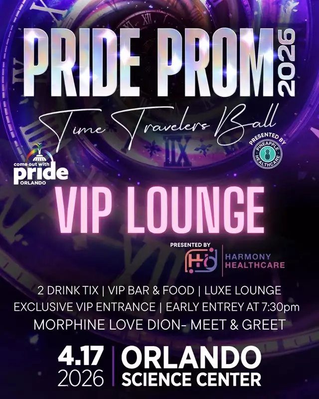 💎 VIP GUESTS UNLOCK A PRIVATE HEADLINER PERFORMANCE🌟 Big VIP Announcement! VIP guests get an exclusive pre-show featuring our 2026 Headliner: Morphine Love Dion! 👑💄Doors open at 7:30 PM — arrive early for this VIP-only opening performance, enjoy catering by Cuisiners, and soak in the elevated lounge vibes before the main event. 🪩✨Harmony Healthcare is the VIP Lounge Experience Presenting Sponsor, helping us take the night to the next level.🥂 Two complimentary drink tickets + private VIP bars🛋️ Luxe lounge to mingle, unwind, and be seen🚪 Skip the line with your exclusive VIP entrance📸 Meet & Greet with Pride Prom talent + complimentary photos💫 This is the ultimate way to experience Pride Prom — early access, exclusive entertainment, and VIP treatment all night. 🌈💃