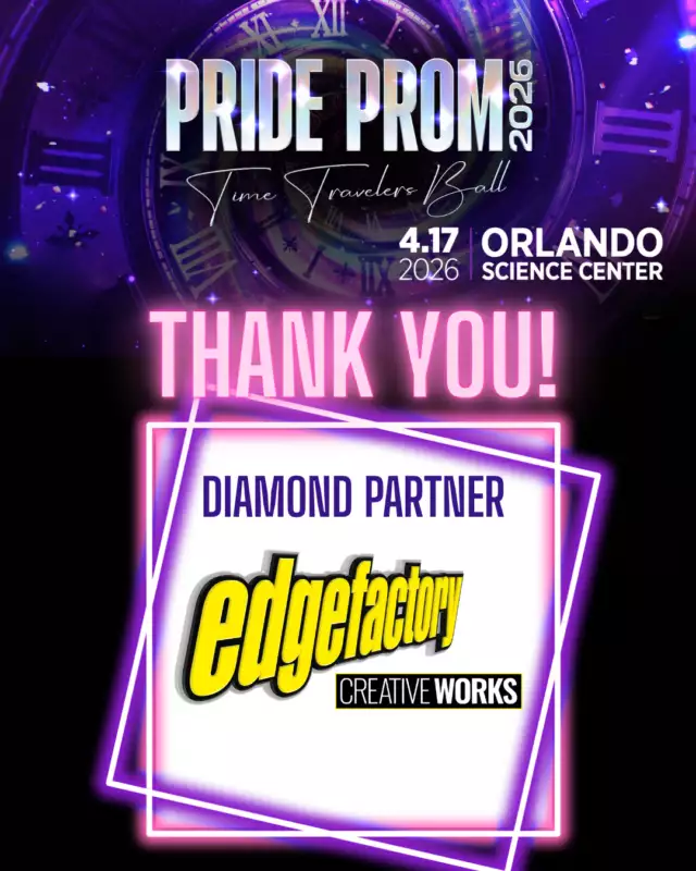 💎🌈 HUGE LOVE TO OUR DIAMOND PRIDE PROM PARTNERS! 🌈💎⁠⁠A special THANK YOU to EdgeFactory for going above and beyond — from supporting our Pride Prom logo needs to showing up with your incredible team volunteering the night of the event! 🙌🏽✨⁠⁠Your creativity, energy, and heart help bring Pride Prom to life in the most magical way. We’re so grateful to have you in our corner! 💖🎉⁠⁠#PrideProm #Grateful #CommunityPartners #EdgeFactory #OrlandoPride