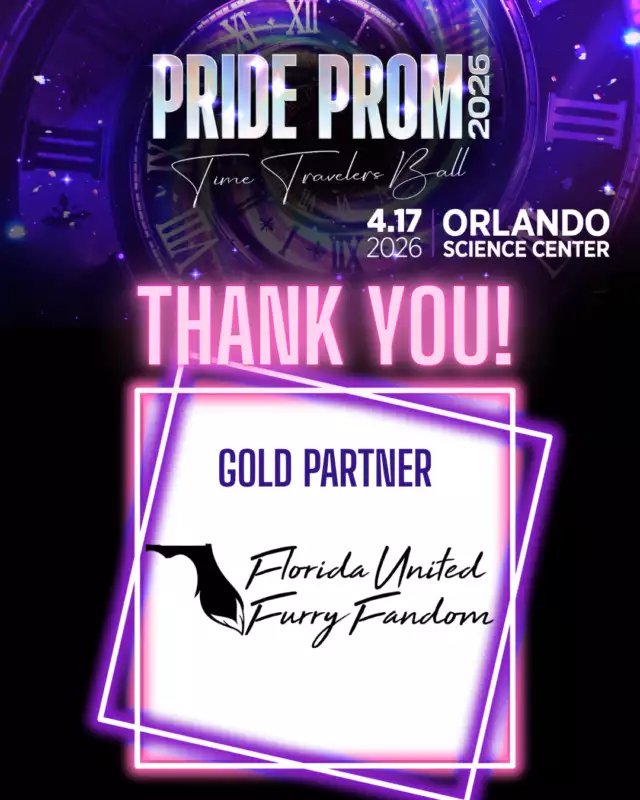 🐾🌈 FANDOM FRIENDS, WELCOME BACK! 🌈🐾⁠⁠A BIG THANK YOU to Florida United Furry Fandom for your continued support and for joining us again this year at Pride Prom! 💖✨⁠⁠We are so excited and incredibly grateful to have you back with us — bringing joy, creativity, and so much fun energy to the celebration! 🎉🐺💫⁠⁠Thank you for being part of the magic year after year. We can’t wait to celebrate with you again soon! 🌈🎊⁠⁠#PrideProm #Grateful #CommunityPartners #FurryFandom #OrlandoPride