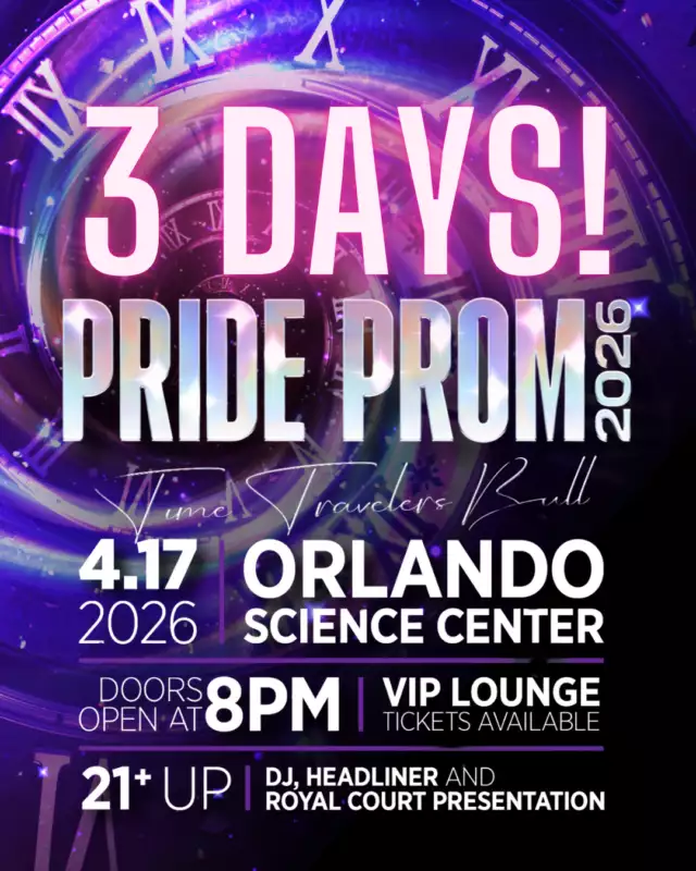 🌈👑 3 DAYS LEFT UNTIL PRIDE PROM! 👑🌈⁠⁠We are officially in the FINAL stretch… and today we’re celebrating the heart of Pride Prom: our ROYAL COURT and community champions! 💖✨⁠⁠Pride Prom: Time Traveler’s Ball, presented by Pineapple Health, isn’t just a party — it’s a celebration of the leaders, advocates, and everyday heroes who keep our community strong, visible, and thriving 🌟🌈⁠⁠👑 Our Royal Court shines with pride, purpose, and power⁠💫 Community leaders who uplift and protect⁠🌈 Champions who make space for all of us to live boldly and authentically⁠💖 Voices that remind us what true representation looks like⁠⁠This night is for YOU — the people who show up, speak out, and build community every single day 🕊️✨⁠⁠And in just 3 DAYS… we celebrate it ALL on the dance floor 💃🏽⏳🔥⁠⁠📍 Friday, April 17, 2026⁠⁠🚨 FINAL CALL — don’t wait until it’s too late!⁠🎟️ Get your tickets now: https://www.eventeny.com/events/2026-pride-prom-at-the-orlando-science-center-27517⁠⁠LET’S FINISH THIS COUNTDOWN STRONG 🌈👑💥⁠⁠#PrideProm #2DaysLeft #RoyalCourt #CommunityChampions #CountdownToPride #ComeOutWithPride #PineappleHealth 🍍✨⁠