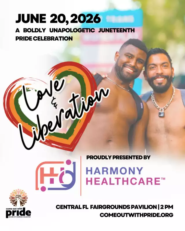 🎉 Our hearts are so full! ⁠⁠HUGE thank you to Harmony Healthcare for joining us as the Presenting Partner for our 2nd Annual Love & Liberation: A Boldly Unapologetic Juneteenth Pride Celebration! 🌈✊🏾🖤⁠⁠Love & Liberation is so much more than an event — it’s a space rooted in joy, healing, resistance, visibility, and community. As Florida’s largest Juneteenth Pride celebration and the only event of its kind in the state, this gathering exists to uplift and celebrate Black LGBTQIA+ lives in a world where our communities are too often overlooked, underrepresented, and underfunded. 🫶🏽⁠⁠That’s why support like this means so much. When sponsors invest in Love & Liberation, they are investing directly into community, equity, safety, representation, and the power of creating spaces where people feel seen, valued, celebrated, and loved. 💛⁠⁠We are deeply grateful to Harmony Healthcare for believing in this work and standing with our community in such a meaningful way.⁠⁠✨ Join us for a beautiful day filled with music, performances, vendors, art, resources, culture, connection, and Black queer joy!⁠⁠📅 June 20, 2026⁠📍 Central Florida Fairgrounds Pavilion⁠🎟️ FREE & Family-Friendly⁠⁠🔗 More event + vendor info: https://www.eventeny.com/events/love-liberation-a-boldly-unapologetic-juneteenth-pride-celebration-29080⁠⁠We cannot wait to celebrate with you all. 🔥⁠⁠#LoveAndLiberation #JuneteenthPride #BlackQueerJoy #ComeOutWithPride #HarmonyHealthcare⁠