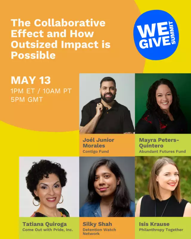 We’re excited to share that our very own Executive Director, Tatiana Quiroga, will be joining the stage at the We Give Summit 2026 for an important conversation on collaboration, impact, and community power 💫🤝⁠⁠As part of the session, The Collaborative Effect and How Outsized Impact is Possible, Tatiana will join leaders like @joeljuniormorales, of @contigofund to talk about what it really means to build partnerships that go beyond funding — rooted in trust, alignment, and a shared commitment to uplifting our communities 🌈💖⁠⁠At Come Out With Pride, we know that lasting impact happens when we move together — when grantees, funders, and community leaders are in true partnership, centering the voices and leadership of those most impacted 🙌🏽✨⁠⁠🗓 Wednesday, May 13, 2026⁠🕐 1 PM ET / 10 AM PT⁠⁠The summit is free and open to all! Learn more and register at WeGiveSummit.org⁠⁠Let’s keep building, together 💕⁠⁠@philanthropytogether⁠⁠#WeGiveSummit #CollectiveGiving #Philanthropy #CommunityImpact @Philanthropy Together