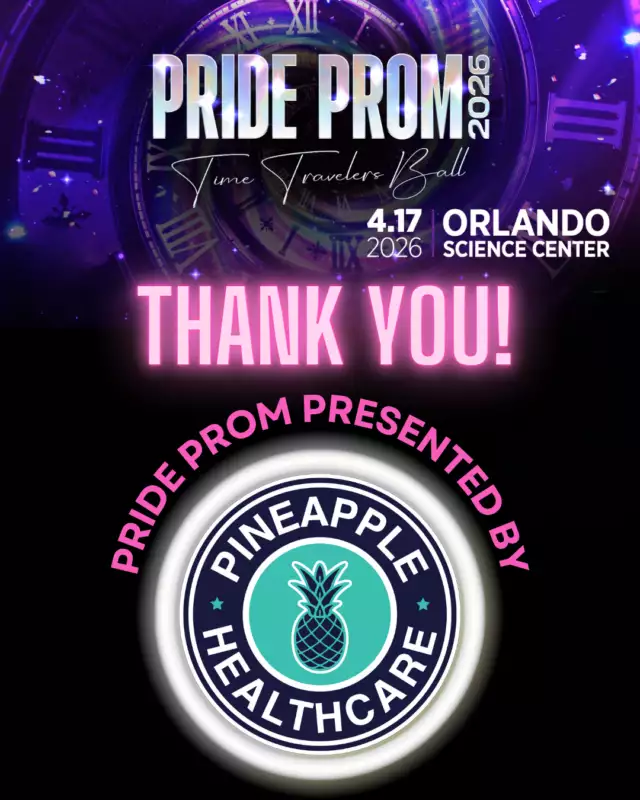 🍍🌈 PRIDE IS STRONGER BECAUSE OF YOU 🌈🍍⁠⁠A HUGE thank you to Pineapple Healthcare for your continued support and for helping make events like Pride Prom possible! 💖✨ Your partnership helps us bring this dream to life for our community year after year.⁠⁠We’re getting ready for an unforgettable night at Pride Prom 2026 at the Orlando Science Center — and we want YOU there! 🎉🏳️‍🌈⁠⁠🎟️ Grab your tickets now:⁠https://www.eventeny.com/events/2026-pride-prom-at-the-orlando-science-center-27517⁠⁠Let’s make magic together! 💫⁠#PrideProm #Grateful #PineappleHealthcare #OrlandoPride #GetYourTickets