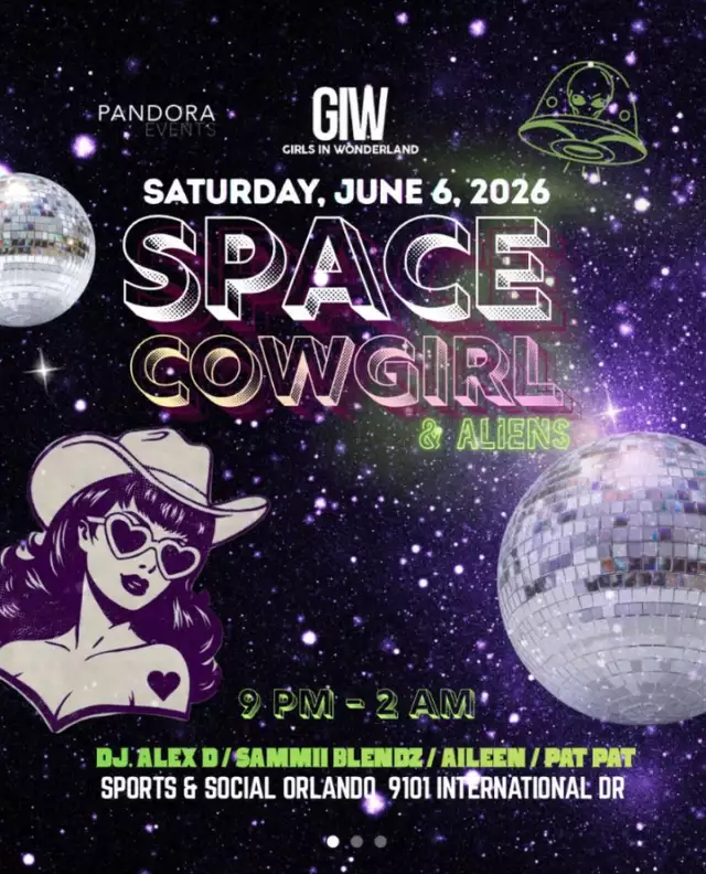 🚨 Community Partner Alert!! 🚨⁠⁠Houston… the lesbians have arrived 🚀🌈✨⁠⁠Calling all SPACE COWGIRLS, ALIENS, and cosmic cuties 👽🤠💫 Girls in Wonderland is taking over Saturday, June 6 with an out-of-this-world night full of queer joy, incredible DJs, stunning performers, themed parties, and unforgettable vibes all weekend long.⁠⁠Community Partner Event with @pandoraevents 💖⁠⁠Grab your crew, serve your galaxy glam, and get ready for one of the biggest sapphic weekends of the year 🌙⚡️⁠⁠Tickets available now — link in bio 🎟️⁠⁠#PandoraEvents #GirlsInWonderland #ComeOutWithPride