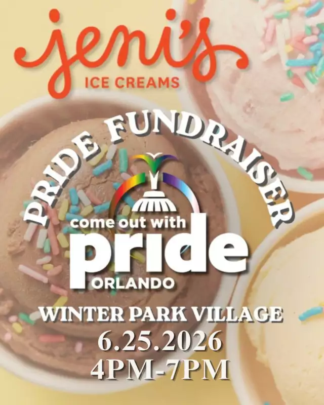 🍦🌈 TOMORROW = ICE CREAM FOR A CAUSE! 🌈🍦⁠⁠Join us at Jeni’s Ice Cream at Winter Park Village from 4–7 PM! 🎉 Stop by, say hi, and grab a delicious scoop (or two 😍🍨).⁠⁠Jeni’s is all about creativity, community, and bringing people together — and every visit helps support Come Out With Pride! 💖✨⁠⁠Bring your friends, your sweet tooth, and let’s make it a SWEET success! 🍦🌈🙌🏽⁠⁠Thank you for your support! 🫶🏾⁠