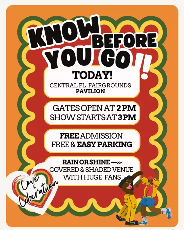 🌈🔥 TODAY IS THE DAY! 🔥🌈⁠⁠Love & Liberation: A Boldly Unapologetic Juneteenth Pride Celebration is HERE and we can't wait to celebrate with you at the LARGEST JUNETEENTH PRIDE CELEBRATION IN THE STATE OF FLORIDA! 🖤❤️💛💚⁠⁠✨ Here's your Know Before You Go:⁠⁠📍 Central Florida Fairgrounds Pavilion⁠🚪 Gates Open: 2:00 PM⁠🎭 Show Starts: 3:00 PM⁠🎉 Celebration Continues Until 6:00 PM⁠⁠☀️ Rain or Shine! We're inside a HUGE covered pavilion, so leave the weather worries at home and come ready to celebrate.⁠⁠🚗 FREE & Easy Parking⁠🛍 Amazing Local Vendors⁠🍴 Delicious Food & Drinks⁠📸 FREE Photo Booth Experience⁠🎨 Family-Friendly Activities⁠🎶 Music, Culture, Community & Festival Vibes All Afternoon⁠⁠🪩 Don't miss our special Ballroom Exhibition by the legendary House of Garçon and the History of Drag Pop-Up Gallery presented by Volusia Pride!⁠⁠🔒 Friendly Reminder: This is a private event held on private property and is open to the community. All attendees are subject to bag checks upon entry. Come Out With Pride reserves the right to refuse entry or ask any individual to leave at its discretion to help ensure a safe, welcoming, and affirming experience for everyone.⁠⁠🖤 A special THANK YOU to our Presenting Sponsor, Harmony Healthcare, for helping make this celebration possible and for investing in Black queer and trans joy, visibility, culture, and community. We are incredibly grateful for your partnership and support! 💙⁠⁠Today, we celebrate Black liberation, LGBTQIA+ pride, community, culture, joy, and the freedom to live boldly and unapologetically. ✊🏾🌈✨⁠⁠Gather your friends. Bring your family. Wear your pride.⁠⁠We'll see you soon! 🔥🎉🏳️‍🌈✊🏾⁠⁠#LoveAndLiberation #JuneteenthPride #BlackQueerJoy #ComeOutWithPride⁠