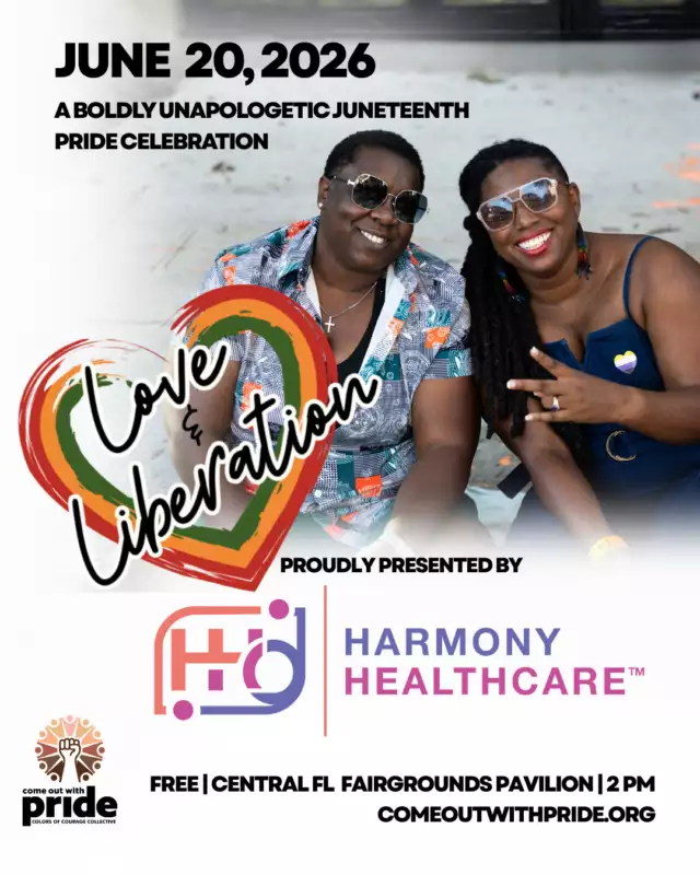 🌈✨ COMMUNITY SHOWS UP WHEN IT MATTERS — AND SO DOES HARMONY HEALTHCARE. ✨🌈⁠⁠We’re proud to recognize Harmony Healthcare as the Presenting Partner of the 2nd Annual Love & Liberation: A Boldly Unapologetic Juneteenth Pride Celebration! 🖤✊🏾⁠⁠In a time when LGBTQIA+ rights, Black voices, and inclusive spaces continue to face challenges, partnerships like this send a powerful message: our communities deserve to be seen, celebrated, supported, and protected.⁠⁠Love & Liberation is more than a festival. It’s a movement rooted in Black queer joy, liberation, culture, healing, visibility, and belonging. As Florida’s largest Juneteenth Pride celebration and the only event of its kind in the state, we are creating space for our community to gather authentically, unapologetically, and in love.⁠⁠Because of supporters like Harmony Healthcare, we can continue building spaces where people find connection, resources, affirmation, and joy—spaces where every person knows they belong. 💛⁠⁠Thank you, Harmony Healthcare, for investing in a future where equity, community, and liberation are not just ideals, but realities.⁠⁠🔥 Join us as we celebrate freedom, resilience, culture, and Black LGBTQIA+ excellence!⁠⁠📅 June 20, 2026⁠📍 Central Florida Fairgrounds Pavilion⁠🎟️ FREE & Family-Friendly⁠⁠Expect live entertainment, incredible vendors, community resources, art, culture, food, performances, and unforgettable moments of Black queer joy.⁠⁠🔗 More event + vendor information in our bio.⁠⁠Together, we celebrate. Together, we rise. Together, we liberate. ✨⁠⁠#LoveAndLiberation #JuneteenthPride #BlackQueerJoy #HarmonyHealthcare #ComeOutWithPride #LoveLiberation2026 #JuneteenthCelebration #PrideWithPurpose⁠