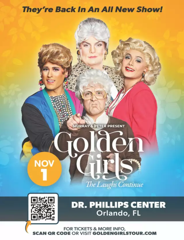 🌈 Community Partner Spotlight!🌈⁠⁠✨ Thank you for being a friend! ✨⁠⁠👜 The Golden Girls are BACK in an all-new, laugh-out-loud stage show!⁠⁠Sophia's out on bail. Blanche and Rose have launched a wildly successful dating app for seniors. Dorothy is somehow keeping everyone together (barely). 😂 It's everything you love about the iconic foursome—with a hilarious new twist!⁠⁠Gather your chosen family, your besties, and your fellow Golden Girls fans for a night of unforgettable laughs.⁠⁠🎟️ Get your tickets today: Link @drphillipsctr⁠⁠#CommunityPartner #GoldenGirls #ThankYouForBeingAFriend #OrlandoEvents #ComeOutWithPride #ChosenFamily⁠