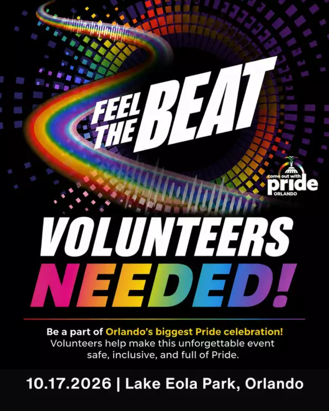 🌈✨ PRIDE IS A TEAM SPORT. ✨🌈⁠⁠The music. The parade. The dancing. The joy. The thousands of smiling faces. 💜⁠⁠Behind every unforgettable Pride is a crew of people who show up and say, “I’ve got you.”⁠⁠Now we’re building our 2026 Pride Festival & Parade volunteer team — and we want YOU on it! 🙌🏽⁠⁠📅 Saturday, October 17, 2026⁠📍 Lake Eola Park | Orlando⁠⁠Whether you’re a longtime Pride volunteer, this is your first time, you’re looking to meet new people, or you simply want to give back to your community — there’s a place for you here.⁠⁠💪🏽 Help make the day happen.⁠🏳️‍🌈 Welcome and support our community.⁠🎉 Be part of the behind-the-scenes magic.⁠💜 Make memories with an incredible volunteer crew.⁠⁠Because Pride is more than one incredible day. It’s a movement.⁠⁠Come Out With Pride is a volunteer-powered 501(c)(3) nonprofit working year-round to create inclusive spaces, uplift LGBTQIA+ voices, foster belonging, and build a Central Florida where everyone can thrive and be celebrated.⁠⁠So… are you in? 👀⁠⁠🌈 VOLUNTEER. SHOW UP. MAKE PRIDE HAPPEN.⁠⁠👉🏽 Sign up today: Link in the Bio⁠⁠#ComeOutWithPride #Pride2026 #OrlandoPride #PrideVolunteers #VolunteerOrlando #LGBTQIA #PrideFestival #PrideParade