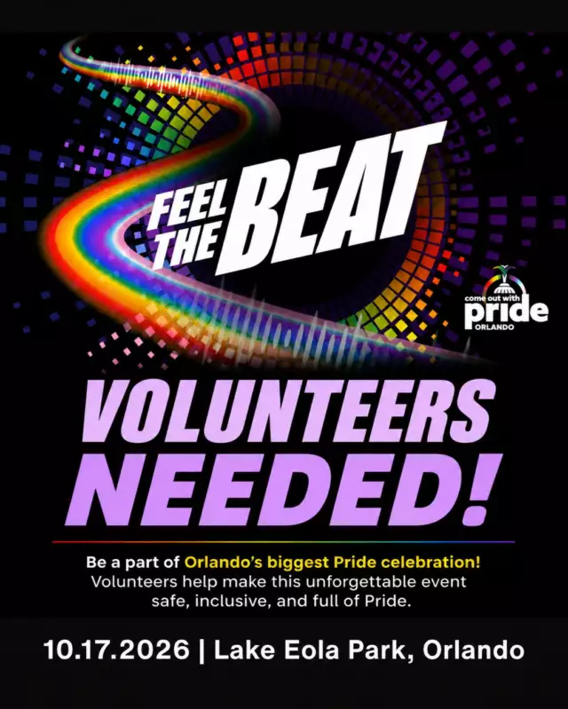 🌈✨ WE NEED YOU, PRIDE PEOPLE! ✨✊🏾⁠⁠The floats don’t move themselves. The stages don’t run themselves. And the Pride magic definitely doesn’t happen without YOU! 💜⁠⁠We’re building our 2026 Pride Festival & Parade volunteer crew — and we want you on it! 🙌🏽⁠⁠🎉 Make the magic happen⁠🏳️‍🌈 Welcome your community⁠💃🏽 Meet your new Pride people⁠✨ Get behind the scenes⁠💜 Make memories you’ll talk about all year⁠⁠📅 Saturday, October 17, 2026⁠📍 Lake Eola Park | Downtown Orlando⁠⁠First-time volunteer? Come on in.⁠Pride pro? We want you back.⁠⁠Pride is a celebration — but it takes a whole community to make it happen.⁠⁠🌈 SHOW UP. PITCH IN. MAKE PRIDE HAPPEN.⁠⁠👉🏽 Link in the bio 👀⁠⁠#ComeOutWithPride #Pride2026 #OrlandoPride #PrideVolunteers #VolunteerOrlando #PrideFestival #PrideParade⁠