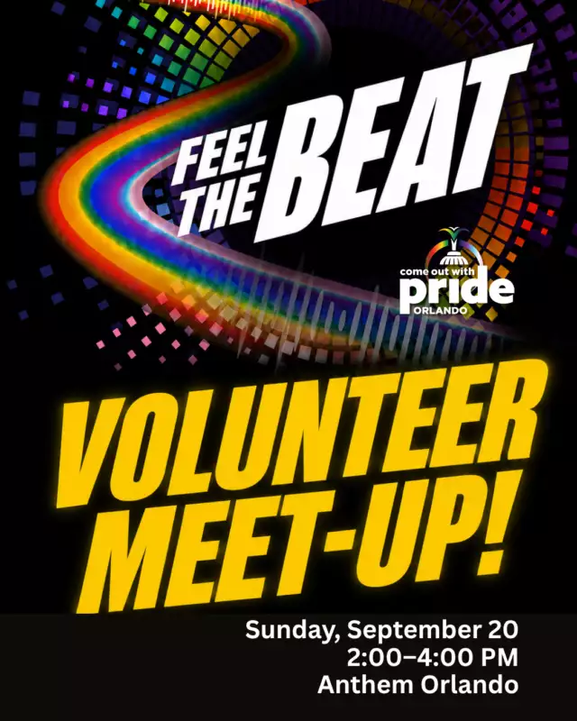 🌈 READY TO GET MORE ENGAGED? 🌈⁠⁠Join the Come Out With Pride crew at our Volunteer Gathering! 💜⁠⁠Whether you're an experienced volunteer or just starting with COWP, this is your opportunity to:⁠⁠✨ Connect with the COWP leadership team ⁠🙌🏽 Discover various volunteer positions ⁠💬 Inquire and get the insider details ⁠🎉 Network with other volunteers ⁠🌈 Discover where you fit into the Pride excitement ⁠⁠📅 Sunday, September 20 ⁠⏰ 2:00–4:00 PM ⁠📍 Anthem – Downtown Orlando ⁠100 N Orange Ave, Orlando, FL 32801 ⁠⁠Indulge in some light refreshments, positive energy, and a fabulous time while finding out how you can contribute to making Pride a reality! 🏳️‍🌈🏳️‍⚧️ ⁠⁠And don’t miss the main event: ⁠⁠🎉 October 17, 2026 ⁠📍 Lake Eola Park ⁠⁠Community is essential for Pride. Come and discover your role within the team! 💜 ⁠⁠🌈 Join us in celebrating! 🌈