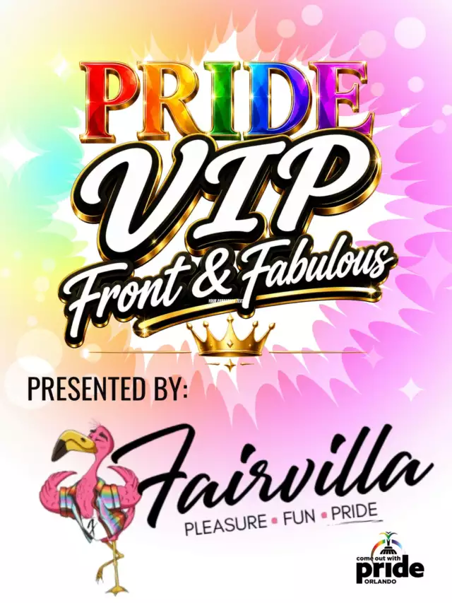 💎✨ FAIRVILLA IS MAKING VIP EVEN MORE FABULOUS! ✨💎⁠⁠We are SO thrilled to announce that Fairvilla is the Presenting Sponsor of Pride VIP: Front & Fabulous! 🌈👑⁠⁠And trust us… they know how to bring the fun. 💅🏽⁠⁠This year, VIP is getting the full Front & Fabulous treatment — with more access, more comfort, more connection, and a whole lot more sparkle. ✨⁠⁠🎤 Upfront Diva Stage viewing⁠👑 Mix & Mingle with Pride Headliners⁠💎 Exclusive Fairvilla VIP activation⁠🍸 Specialty cocktails⁠🌈 Private parade bleachers⁠🎆 Exclusive fireworks viewing⁠✨ Air-conditioned VIP lounge⁠🥂 Private VIP bars + complimentary drinks⁠🍴 Catered bites by Sonny’s BBQ⁠💫 Luxury air-conditioned bathrooms⁠⁠Fairvilla is helping us take VIP to a whole new level — and we cannot wait for you to experience it. 🔥⁠⁠So, darling… are you ready to be FRONT & FABULOUS?⁠⁠🎟️ VIP tickets are on sale NOW!⁠⁠Come Out With Pride. Get closer. Get fabulous. Get VIP. 💎🌈⁠⁠🎟️ Get your tickets: Link in the Bio⁠⁠#ComeOutWithPride #PrideVIP #FrontAndFabulous #OrlandoPride #Pride2026 #Fairvilla