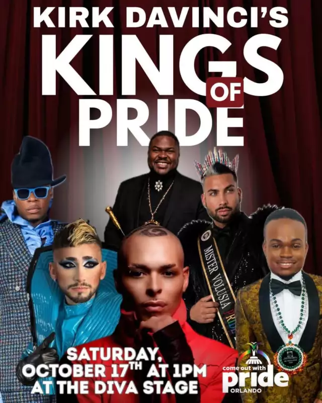 🌟 ORLANDO TALENT. PRIDE ENERGY. DIVA STAGE MAGIC.⁠⁠Orlando, y’all KNOW we had to put our hometown stars front and center! 👑✨⁠⁠The Diva Stage is turning all the way UP on Saturday, October 17 with some of the incredible local talent that makes Orlando’s LGBTQIA+ scene so unforgettable!⁠⁠👑 Remini Mogol’s Black & Beautiful Queens ⁠Hosted by the fabulous Remini Mogol, this celebration of Black beauty, artistry and queer excellence brings Black Magic Royal, KGOIT, Allesse Autumn, Tokyo R. Sanchez, Fanny Sea, Divine ReCreative and more to the stage!⁠⁠👑 Kirk DaVinci’s Kings of Pride ⁠It’s time for the kings to take the spotlight! Kirk DaVinci’s Kings of Pride brings fierce performers, pageant royalty, style and serious Orlando energy to the Diva Stage!⁠⁠💃🏾✨ THIS is local Pride talent. ⁠THIS is queer artistry. ⁠THIS is Orlando showing OUT. 🏳️‍🌈🔥⁠⁠📍 Diva Stage at Lake Eola Park ⁠📅 Saturday, October 17 ⁠⏰ Kings of Pride — 1 PM ⁠✨ Black & Beautiful Queens — 2 PM⁠⁠Come celebrate the artists, entertainers and community voices who make Orlando Pride ours. 💖⁠⁠The Diva Stage is where the party gets LOUD. ⁠And baby… we’re just getting started. 👑🔥⁠⁠#ComeOutWithPride #FeelTheBeat #COWP2026 #OrlandoPride #DivaStage #OrlandoDrag #QueerOrlando #LocalTalent #BlackAndBeautiful #KingsOfPride