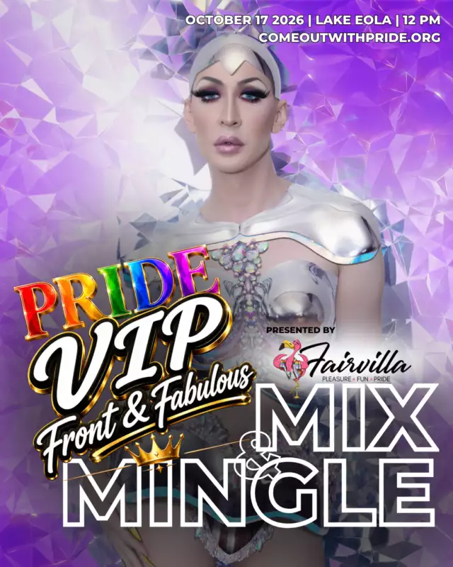 🚨 VIP IS ALMOST SOLD OUT! 🚨⁠⁠And darling… you do NOT want to miss this. 👀⁠⁠The VIP Mix & Mingle with our 2026 Pride Headliners is an EXCLUSIVE VIP experience — presented by Fairvilla. 👑💎⁠⁠Get your chance to CHAT, CONNECT & GRAB A SELFIE with:⁠⁠👑 Ginger Minj ⁠👑 Roxxxy Andrews ⁠👑 Detox ⁠👑 Myki Meeks ⁠👑 Sasha Colby⁠⁠Plus, your Front & Fabulous VIP experience includes:⁠⁠🎤 Upfront Diva Stage viewing ⁠💎 Exclusive Fairvilla VIP activation ⁠🌈 Private parade + fireworks viewing ⁠🥂 Private VIP bars + complimentary drinks ⁠🍴 Catered bites by Sonny’s BBQ ⁠❄️ Air-conditioned VIP lounge ⁠✨ Luxury bathrooms⁠⁠🔥 VIP IS ALMOST GONE. Once it’s sold out, that’s it.⁠⁠Don’t watch the selfies from the sidelines. GET IN THE ROOM. 📸👑⁠⁠💎 PRIDE VIP: FRONT & FABULOUS ⁠PRESENTED BY FAIRVILLA ⁠October 17 | Lake Eola Park | 21+ ONLY⁠⁠🎟️ GET YOUR VIP TICKETS NOW: Link in Bio⁠⁠Come closer. Mix. Mingle. Get fabulous. 👑✨