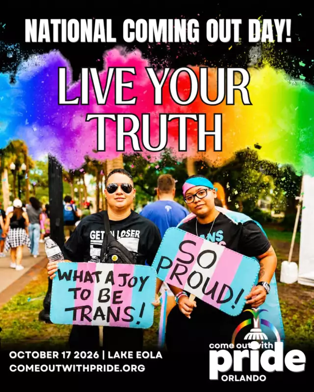 🏳️‍🌈✨ HAPPY NATIONAL COMING OUT DAY! ✨🏳️‍🌈⁠⁠Today, we celebrate the courage it takes to live as your most authentic self — out loud, unapologetically, and on your own terms. 💖⁠⁠And THIS is exactly why we celebrate Pride in October! 🌈⁠⁠October is both LGBTQIA+ History Month and a time to celebrate National Coming Out Day — a time to honor the people who came before us, celebrate how far we’ve come, and make space for everyone to live openly and authentically.⁠⁠Because Come Out With Pride isn’t *just* a Pride Festival.⁠⁠It’s a celebration of YOU. ⁠Your identity. Your story. Your joy. Your freedom to be exactly who you are. 🫶🏽⁠⁠Whether you’ve been out forever, you’re just beginning to explore who you are, or you’re still finding your way — you belong here.⁠⁠So come celebrate with us! 🌈🎉⁠⁠SEE YOU SATURDAY AT PRIDE! ⁠📍 Lake Eola Park ⁠🗓️ Saturday, October 17 ⁠⏰ Gates open at noon⁠⁠Come as you are. Feel the Beat. 💖🏳️‍⚧️🏳️‍🌈⁠⁠#NationalComingOutDay #LGBTQHistoryMonth #ComeOutWithPride #FeelTheBeat #OrlandoPride #PrideOrlando #LGBTQIA #LiveAuthentically