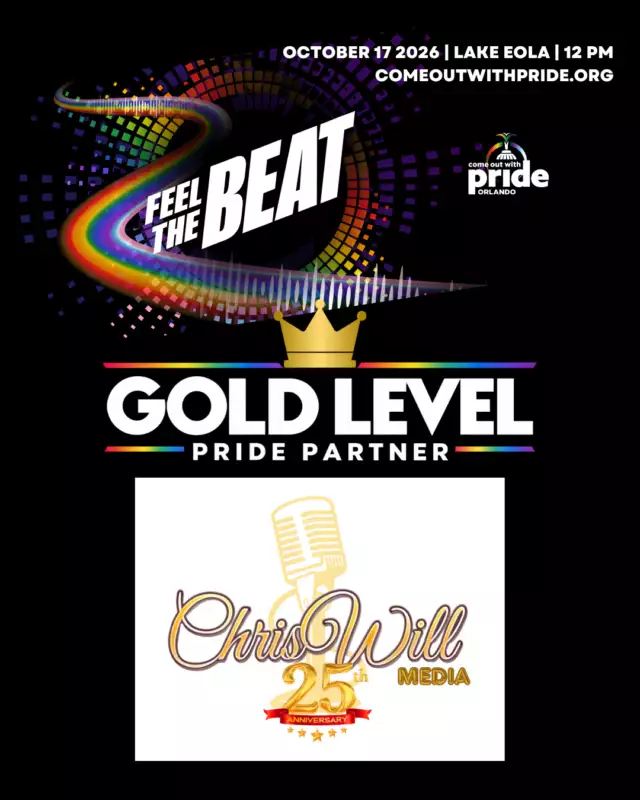 🎬💛 LIGHTS, CAMERA… PRIDE! 🌈✨⁠⁠We’re sending a HUGE thank you to our Gold Level Pride Partner, Chris and Will Productions / CaliNewYork, for bringing creativity, production, and BIG energy to our Pride family! 🎉⁠⁠🌈🎶 Grab your besties, your brightest fits, and your dancing shoes — Pride is taking over Lake Eola Park on October 17! 💃🏽✨⁠⁠We’re so grateful for your support! 💛⁠⁠#ComeOutWithPride #FeelTheBeat #PridePartner