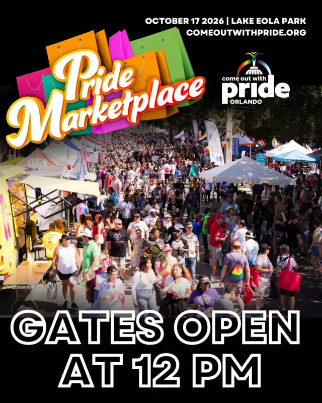 🌈✨ SHOP. SUPPORT. CELEBRATE. ✨🌈⁠⁠The Pride Marketplace is bringing ALL the color, creativity and community to Come Out With Pride! 🛍️🎨💖⁠⁠From local artists and makers to creative small businesses, community organizations and unique vendors, our Marketplace is packed with people who make Central Florida’s LGBTQIA+ community so vibrant.⁠⁠✨ Discover something one-of-a-kind ⁠🎨 Support local artists & creators ⁠🛍️ Shop LGBTQIA+-owned businesses ⁠💖 Connect with community partners ⁠🌈 Take home a little piece of Pride!⁠⁠Come wander, browse, discover and show some love to the incredible people who help make our Marketplace so colorful and unique. 🌈⁠⁠And remember… Pride starts at NOON! ⏰🎉⁠⁠📍 Lake Eola Park ⁠🗓️ Saturday, October 17 ⁠🕛 Gates open at 12 PM ⁠🌈 FREE admission!