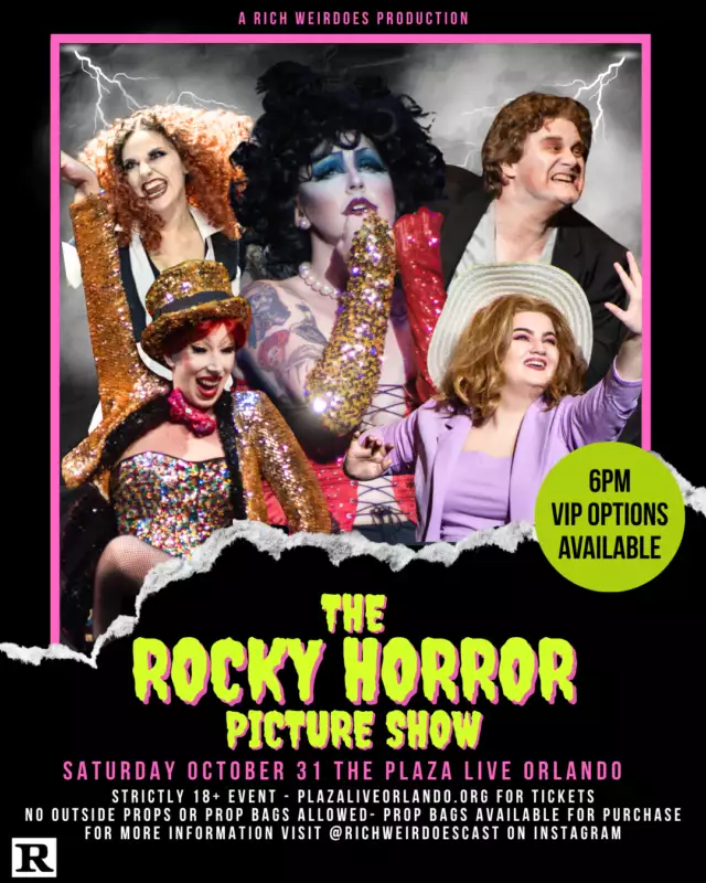 🚨Community Partner Event - LAST CALL!!🚨⁠⁠For over 50 years of decadent delight, The Rocky Horror Picture Show has become the longest-running, fully interactive audience participation film in the world. 2 lucky fans will win a pair of FREE tickets* to see The Rocky Horror Picture Show at The Plaza Live on October 31st. ⁠⁠How to enter:⁠1⃣Like this post 💓⁠2⃣Share/Repost ✈🔄⁠3⃣Follow @plazaliveorlando🗼⁠4️⃣Tag a friend you would bring to the show in the comment ⁠⁠⏳Deadline to enter: October 26th⁠⁠*Tickets are only valid for the show at The Plaza Live in Orlando, FL. Tickets may not be transferred to any other show.